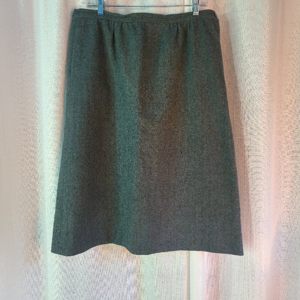 Vintage 1950s Pendleton Turnabout Skirt – Pure Wool – Size XL – Grey A-Line